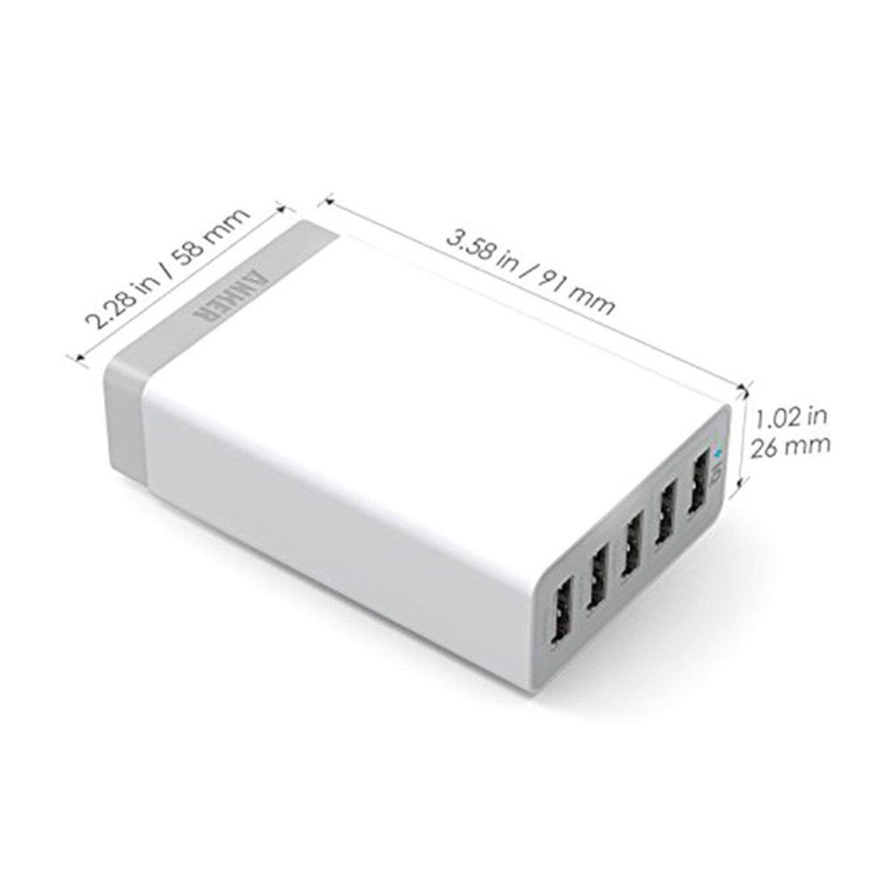 Original ANKER PowerPort 5 Lite 25W 5 Port Desktop Charger Original ANKER PowerPort 5 Lite 25W 5 Port Desktop Charger