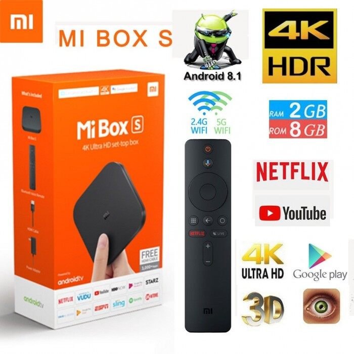 Original Global Ml TV Box (S) 4K HDR Android TV 8.1 Ultra HD 2G 8G WIFI Google Cast Netflix Smart IPTV Set top Box 4 Media Player Original Global Ml TV Box (S) 4K HDR Android TV 8.1 Ultra HD 2G 8G WIFI Google Cast Netflix Smart IPTV Set top Box 4 Media Player