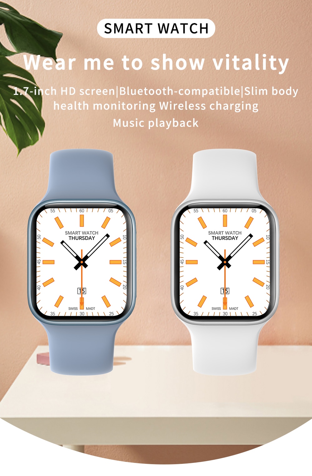 Original MAFAM IWO Z36 Smart Watch 7 1.7 inch Screen Series 7 Watches Heart Rate Body Temperature Men Watch Fitness Watches