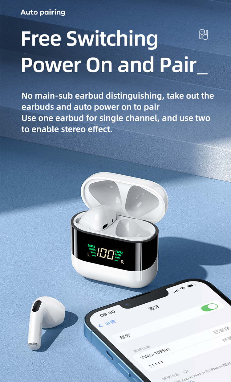 Original Remax TWS-10Plus Dynamic Bluetooth Earphones with Digital Display