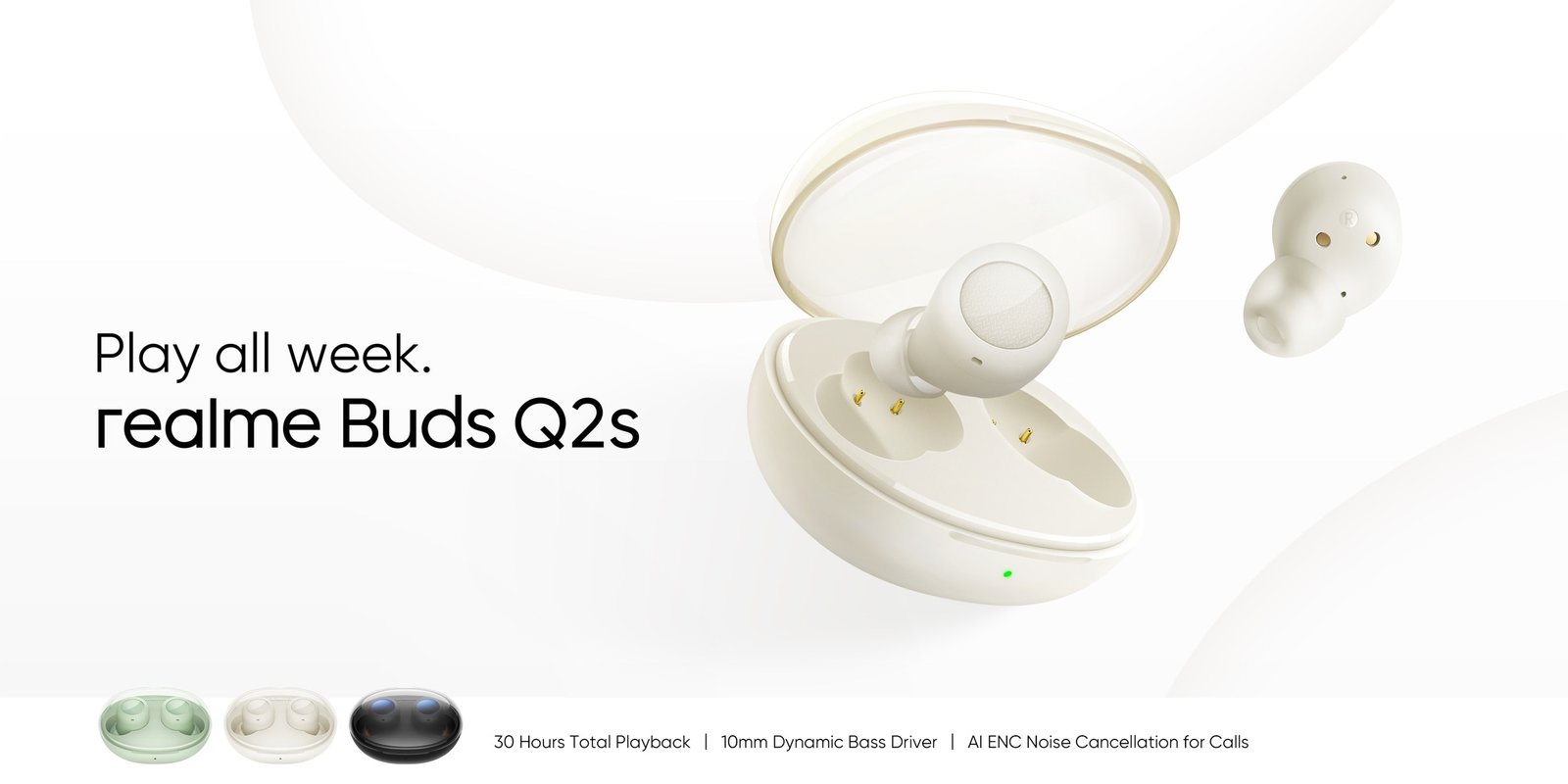 Original realme Buds Q2S with Dolby Atmos 30-hour battery life