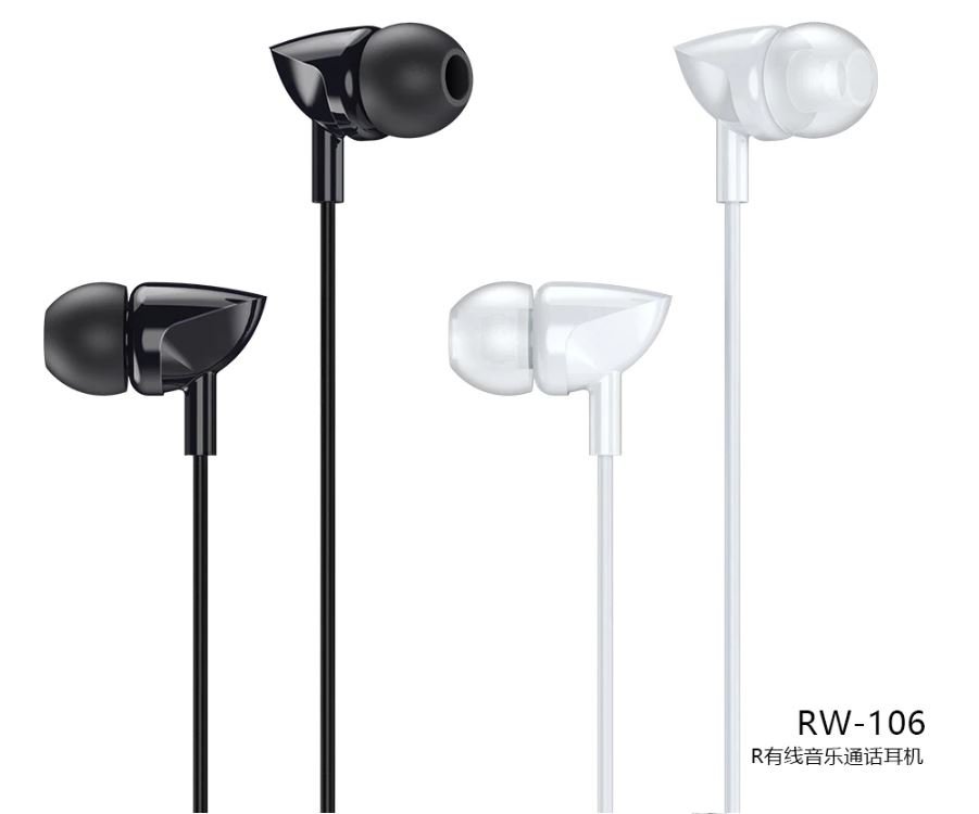 Original Remax RW-106 Wired Music Earphone With HD Mic Original Remax RW-106 Wired Music Earphone With HD Mic