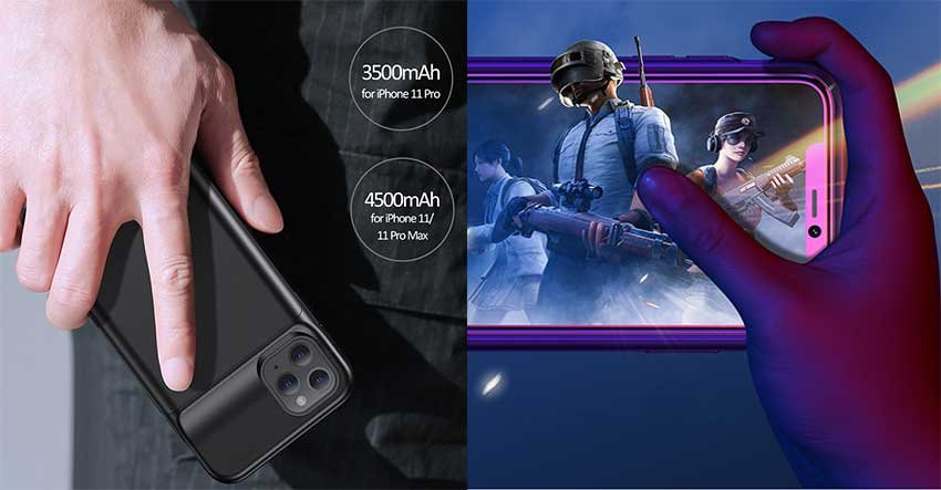 Original USAMS Rechargeable Battery Case For iPhone 11 Pro Max 4500mah Battery-Charger-Case-5500mAh-Backup-Rech