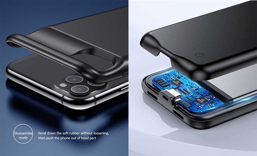 Original USAMS Rechargeable Battery Case For iPhone 11 Pro Max 4500mah Battery-Charger-Case-5500mAh-Backup-Rech