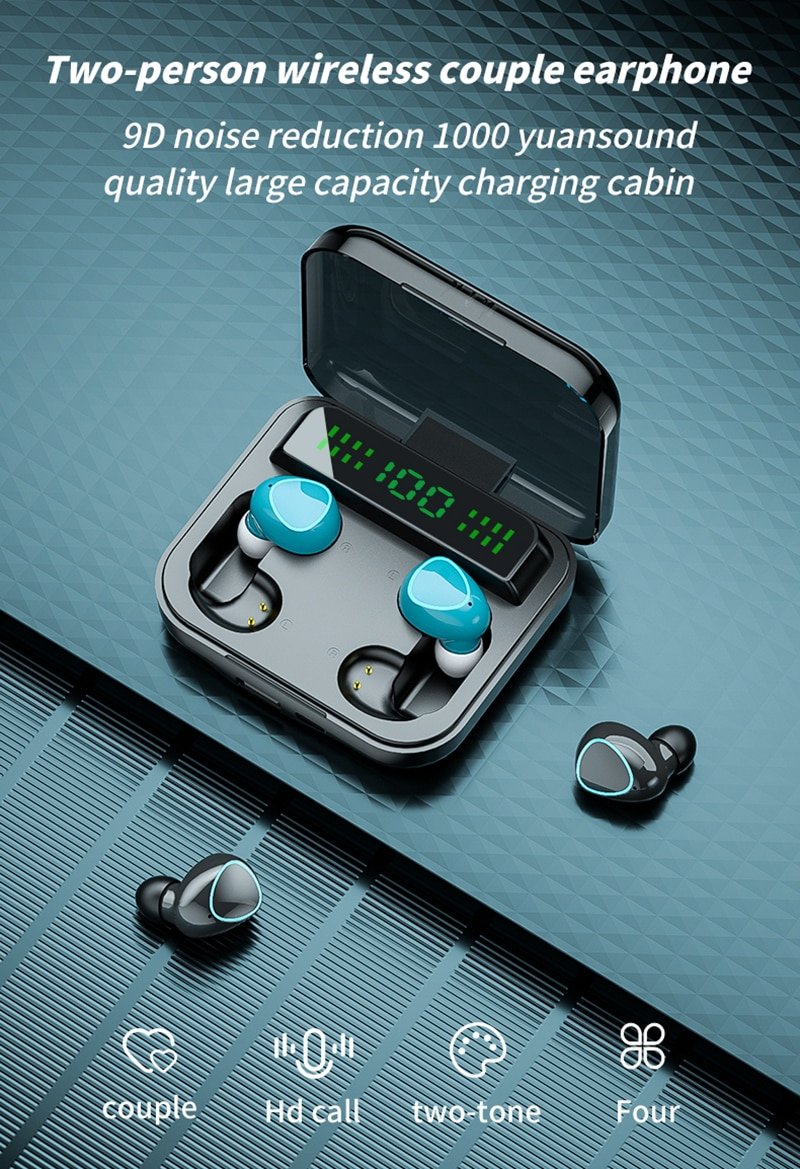 M22 TWS V5.1 Digital Display Bluetooth Earbuds 4