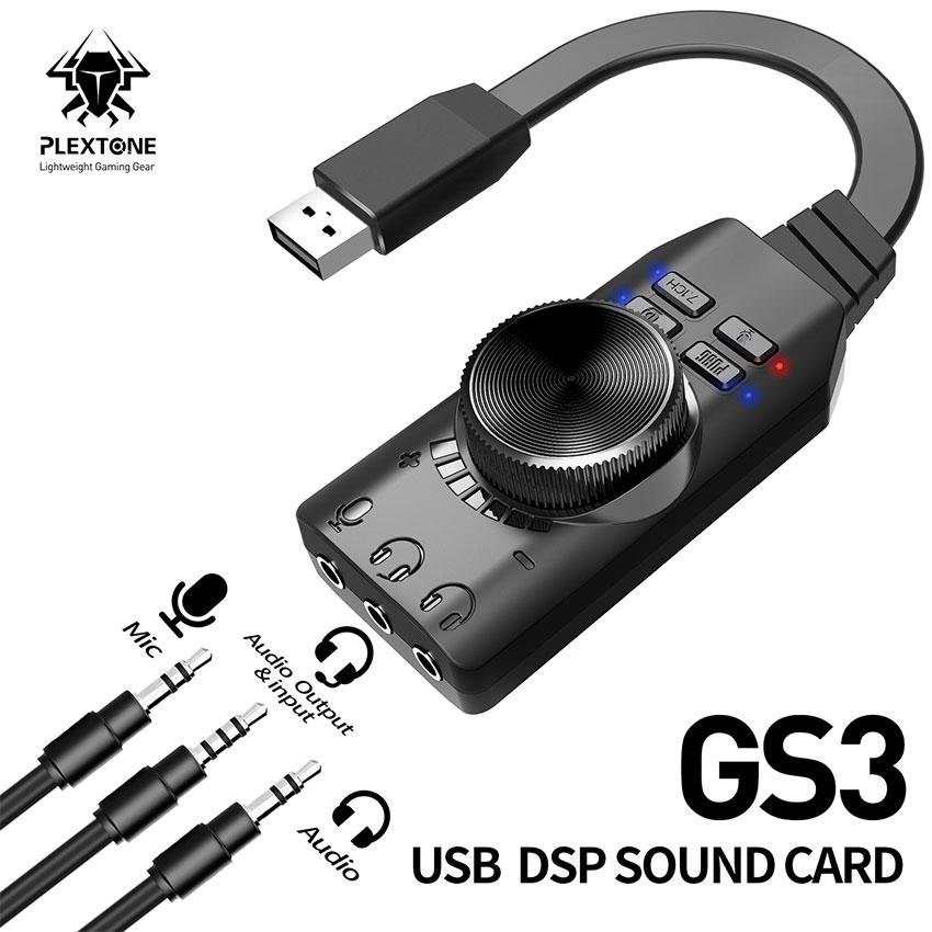 Original PLEXTONE GS3 MARK II VIRTUAL 7.1 CHANNEL EXTERNAL USB SOUND CARD ADAPTER CONVERTER WITH DSP AUDIO AMPLIFIER Original PLEXTONE GS3 MARK II VIRTUAL 7.1 CHANNEL EXTERNAL USB SOUND CARD ADAPTER CONVERTER WITH DSP AUDIO AMPLIFIER