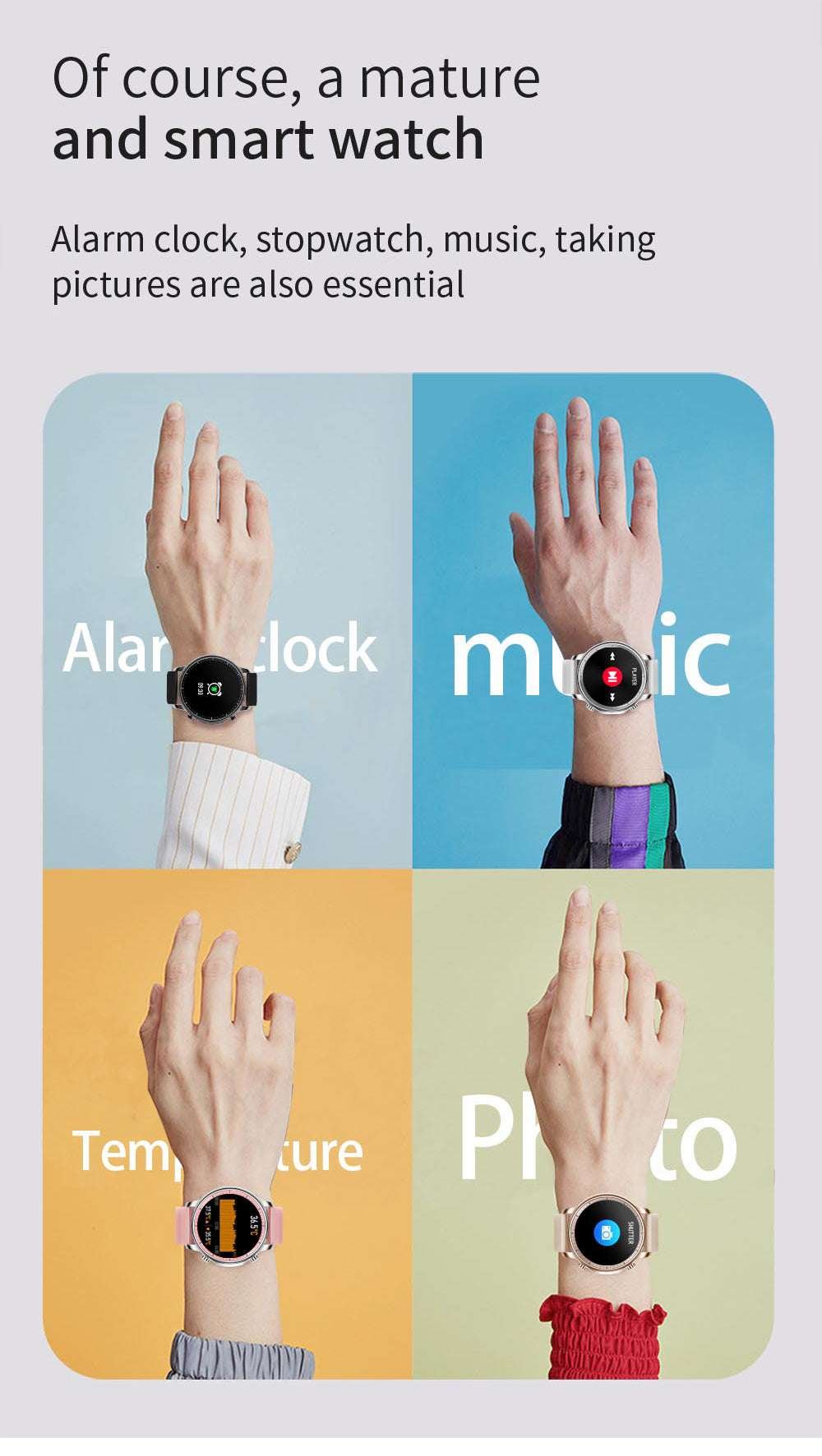 COLMI V23 Pro Women Temperature Smart Watch Full Touch Fitness Tracker IP67 Waterproof Blood Pressure Men Smartwatch