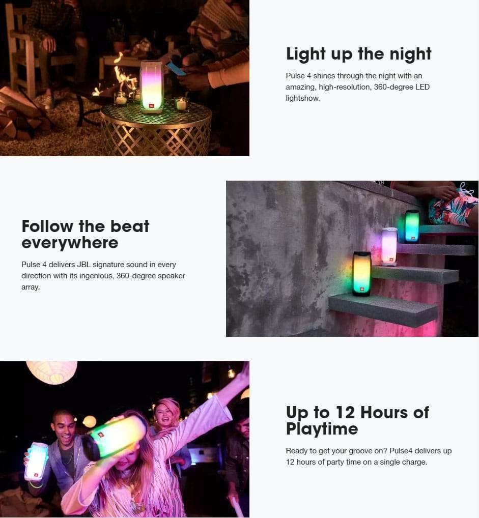 Original JBL Pulse 4 Waterproof Portable Bluetooth Speaker - Black Original JBL Pulse 4 Waterproof Portable Bluetooth Speaker - Black