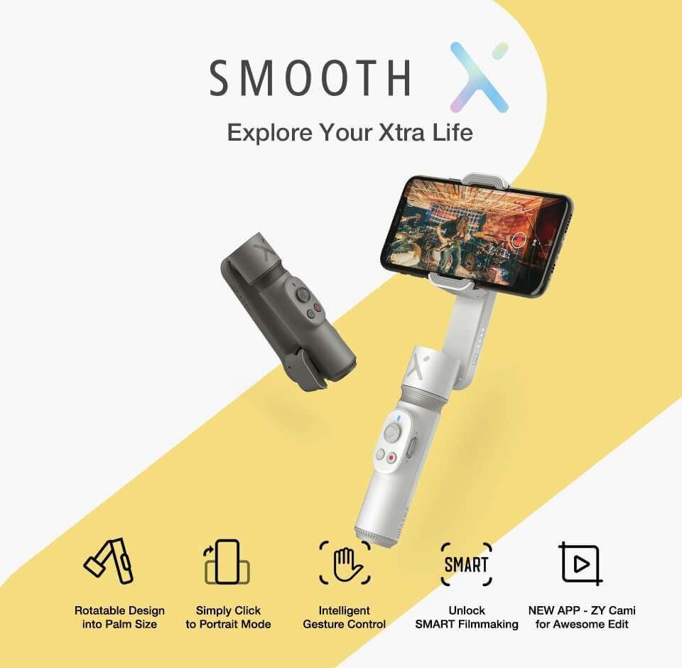 Original Zhiyun Smooth X Combo Foldable Smartphone Gimbal Original Zhiyun Smooth X Combo Foldable Smartphone Gimbal