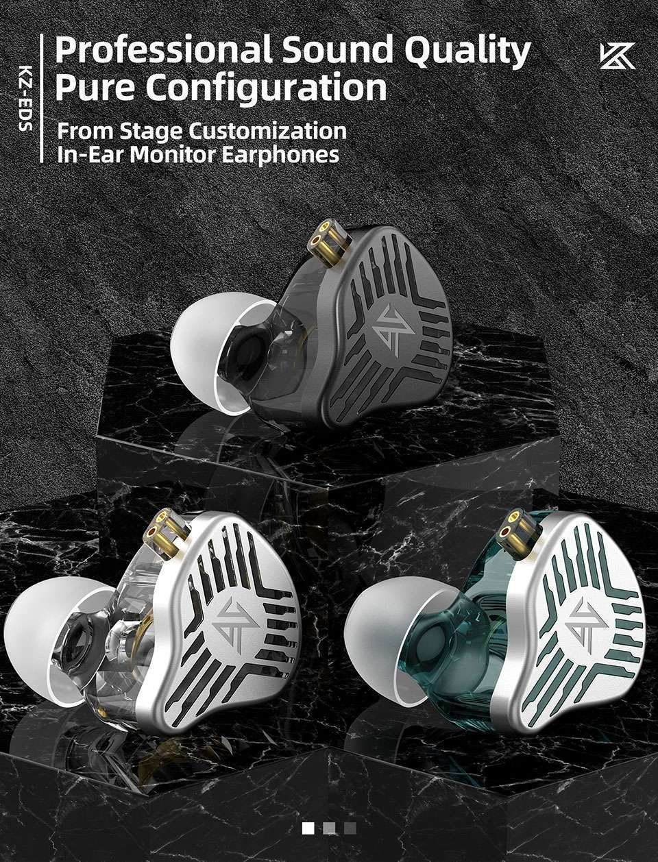 Original KZ EDS 10MM Dual Magnetic Dynamic Drivers HiFi In-Ear Earphones