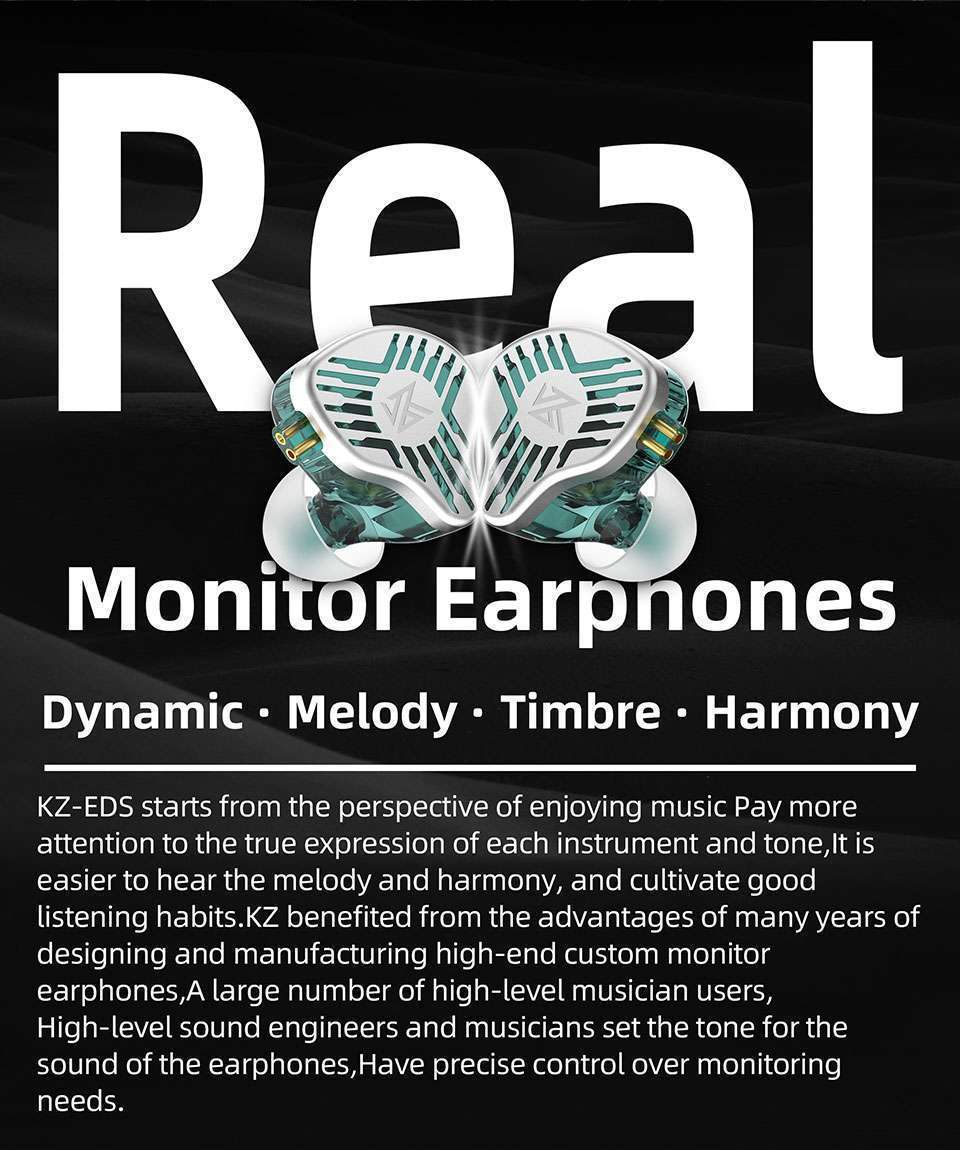 Original KZ EDS 10MM Dual Magnetic Dynamic Drivers HiFi In-Ear Earphones