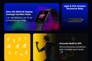 Original Zeblaze Beyond 2 1.78 inch AMOLED Screen Heart Rate SpO2 Monitor Smart Watch Zeblaze Beyond 2 GPS Smart Watch