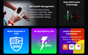 Original Zeblaze Beyond 2 1.78 inch AMOLED Screen Heart Rate SpO2 Monitor Smart Watch Zeblaze Beyond 2 GPS Smart Watch