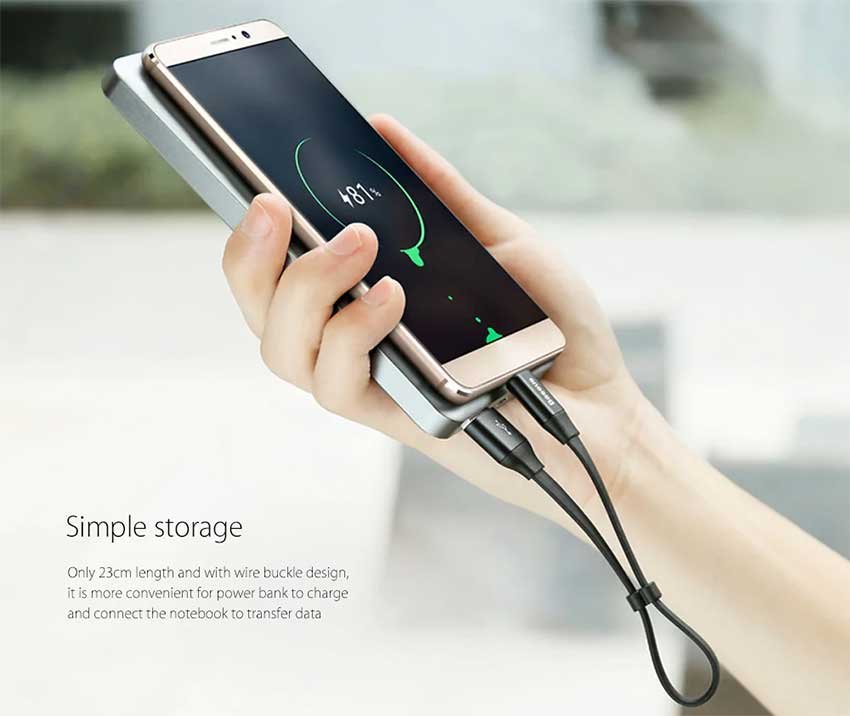 Original Baseus Nimble 2 in 1 Portable Micro & Lightning Cable 23cm (CALMBJ-01) Baseus-Nimble-Type-C-Cable-23cm-pricez.j