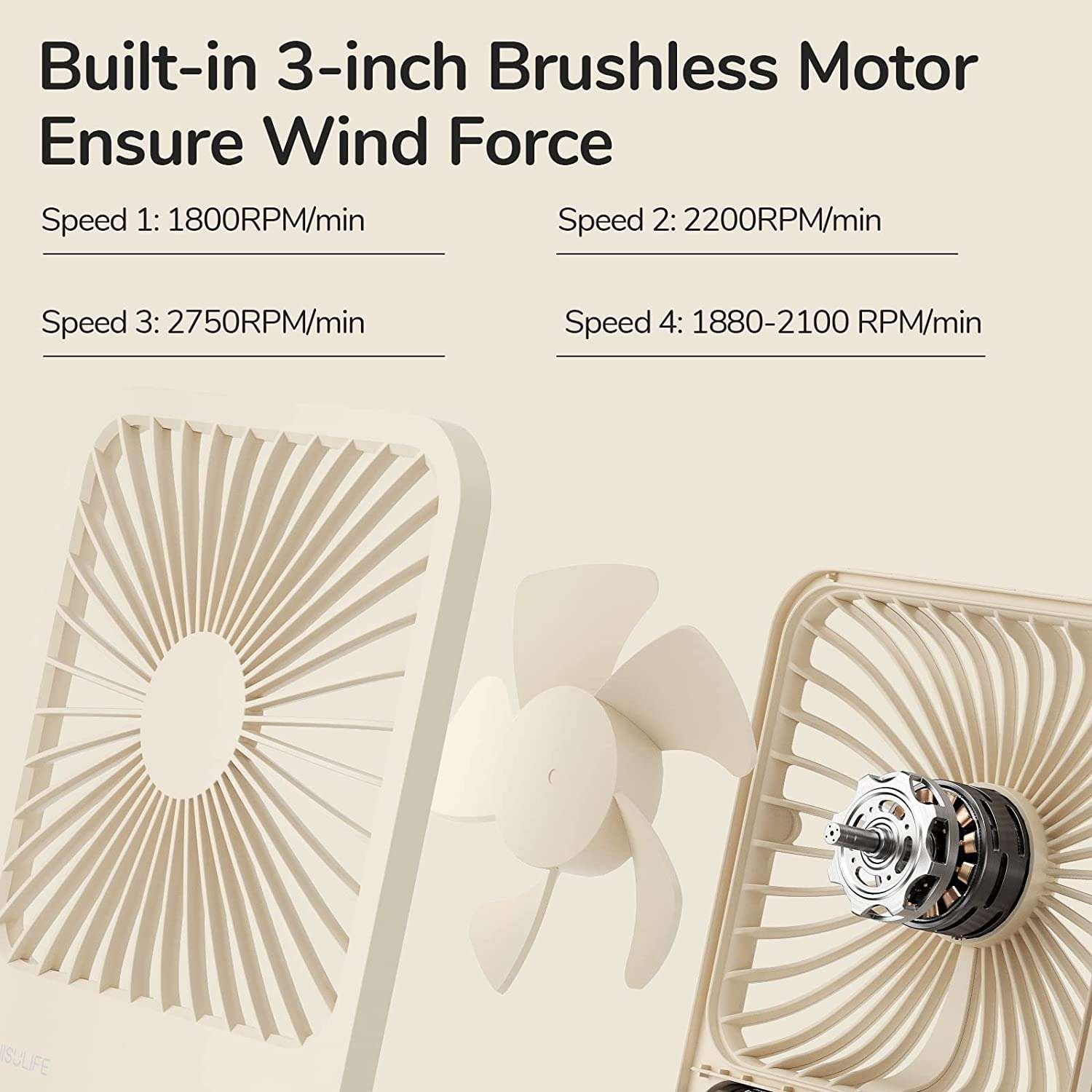 Original JISULIFE Ultra-Slim 180° Foldable Portable Table Fan (FA26A)