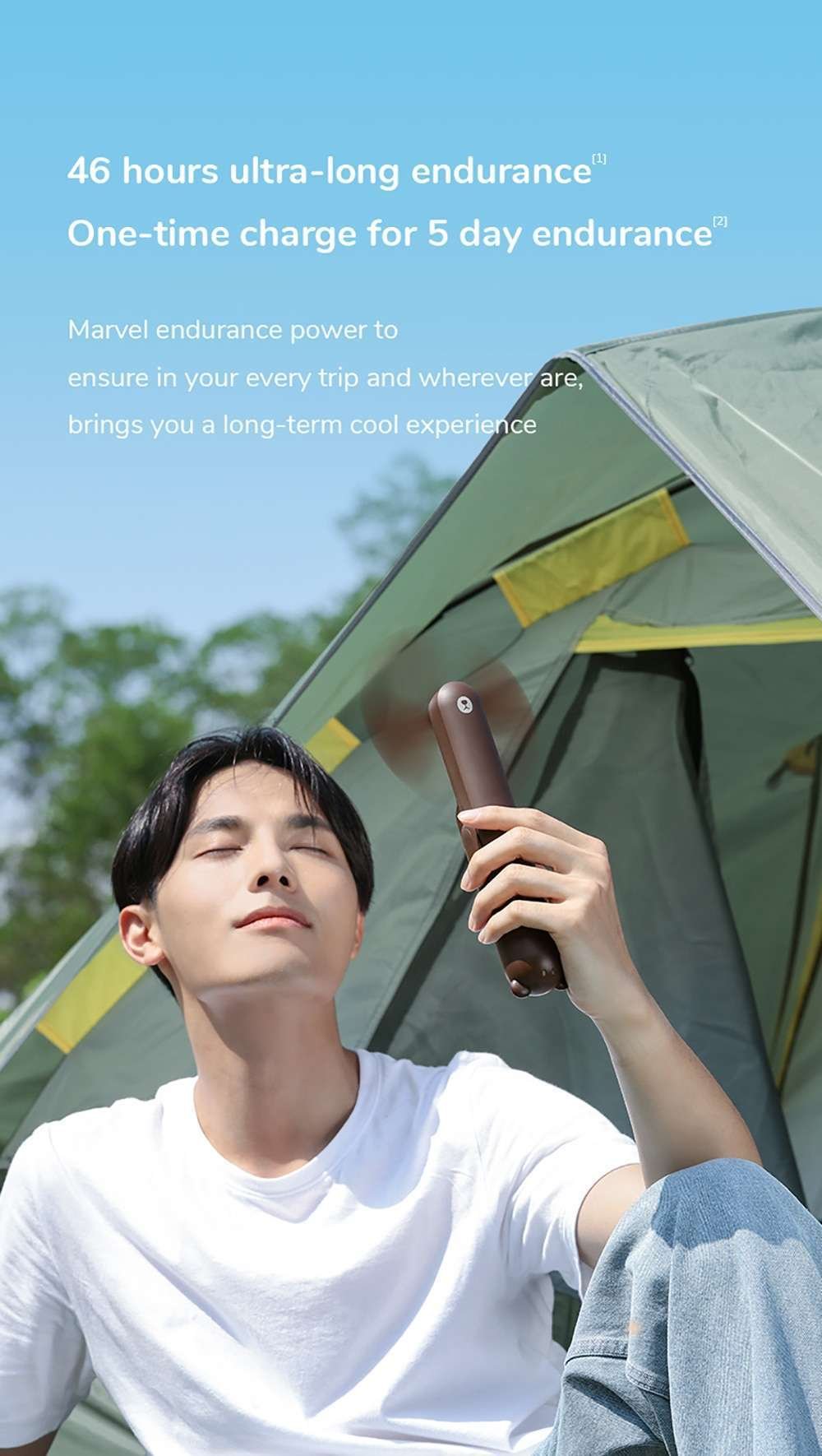 Original JISULIFE F8X 3-in-1 Mini Foldable Fan with Flashlight Power Bank - pink