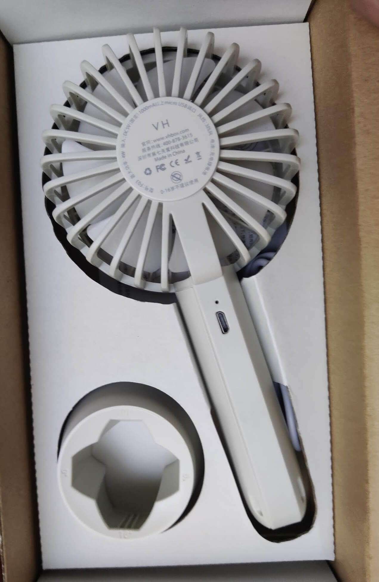 Original Xiaomi VH F03 Desk Stand Portable Handheld Rechargeable Fan - grey