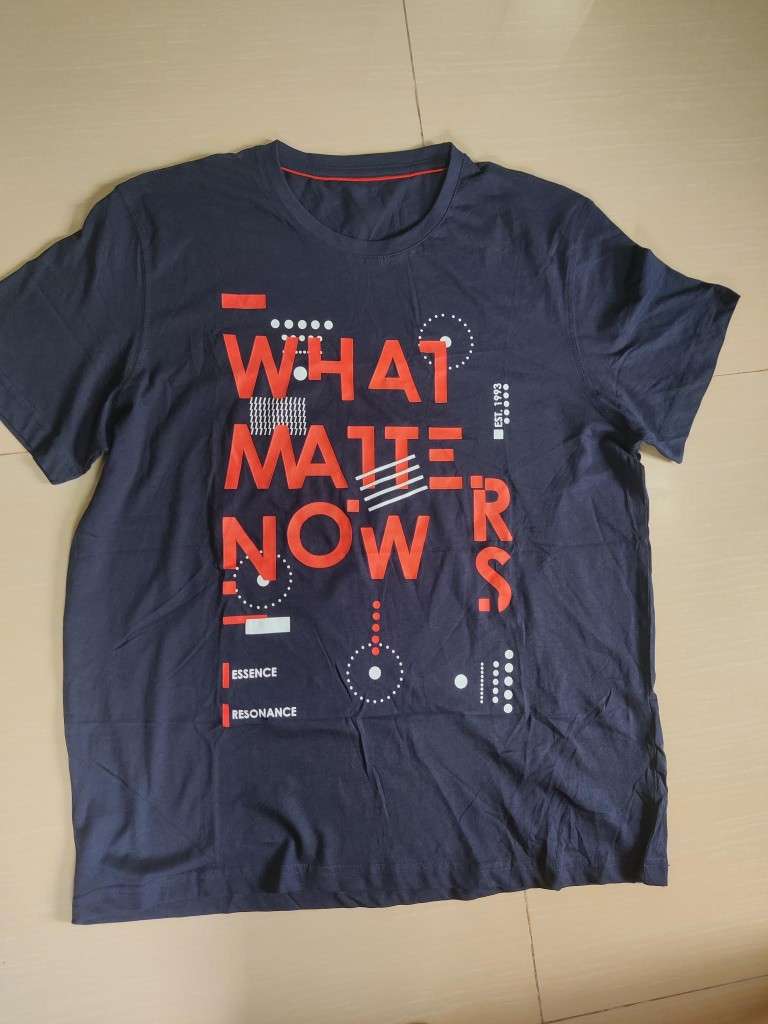 Deep Navy Blue Printed T-Shirt