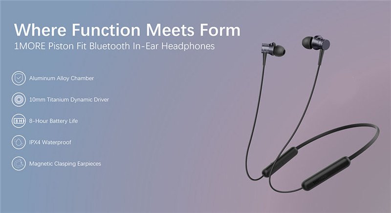 Original 1MORE Piston Fit Wireless Headphones,Bluetooth Neckband Earphone 8H Playtime,IPX4 Sweatproof Earbuds With Mic for Phone Calls,Home Office Original 1MORE Piston Fit Wireless Headphones,Bluetooth Neckband Earphone 8H Playtime,IPX4 Sweatproof Earbuds With Mic for Phone Calls,Home Office