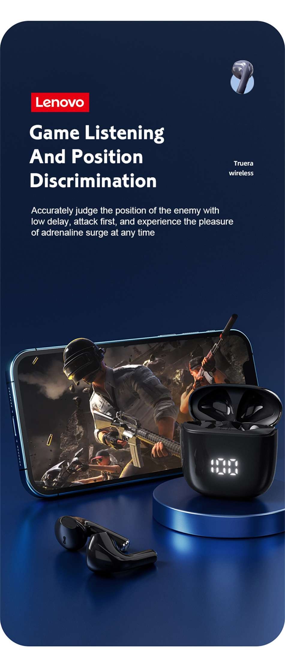 Original Lenovo XT83 Pro TWS Bluetooth Earphones Headphones black or white Original Lenovo XT83 Pro TWS Bluetooth Earphones Headphones black or white