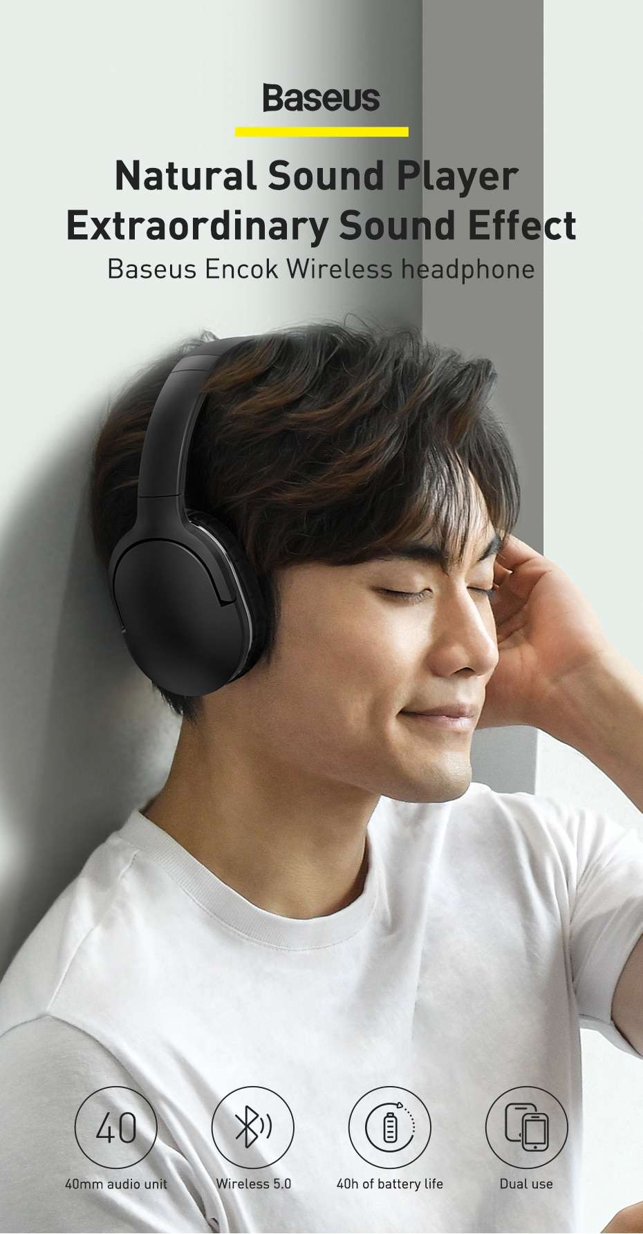 Baseus Encok D02 Pro Wireless Bluetooth Headphones 3