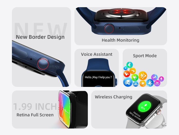 Original HW8 Max SmartWatch 1.99 inch Display