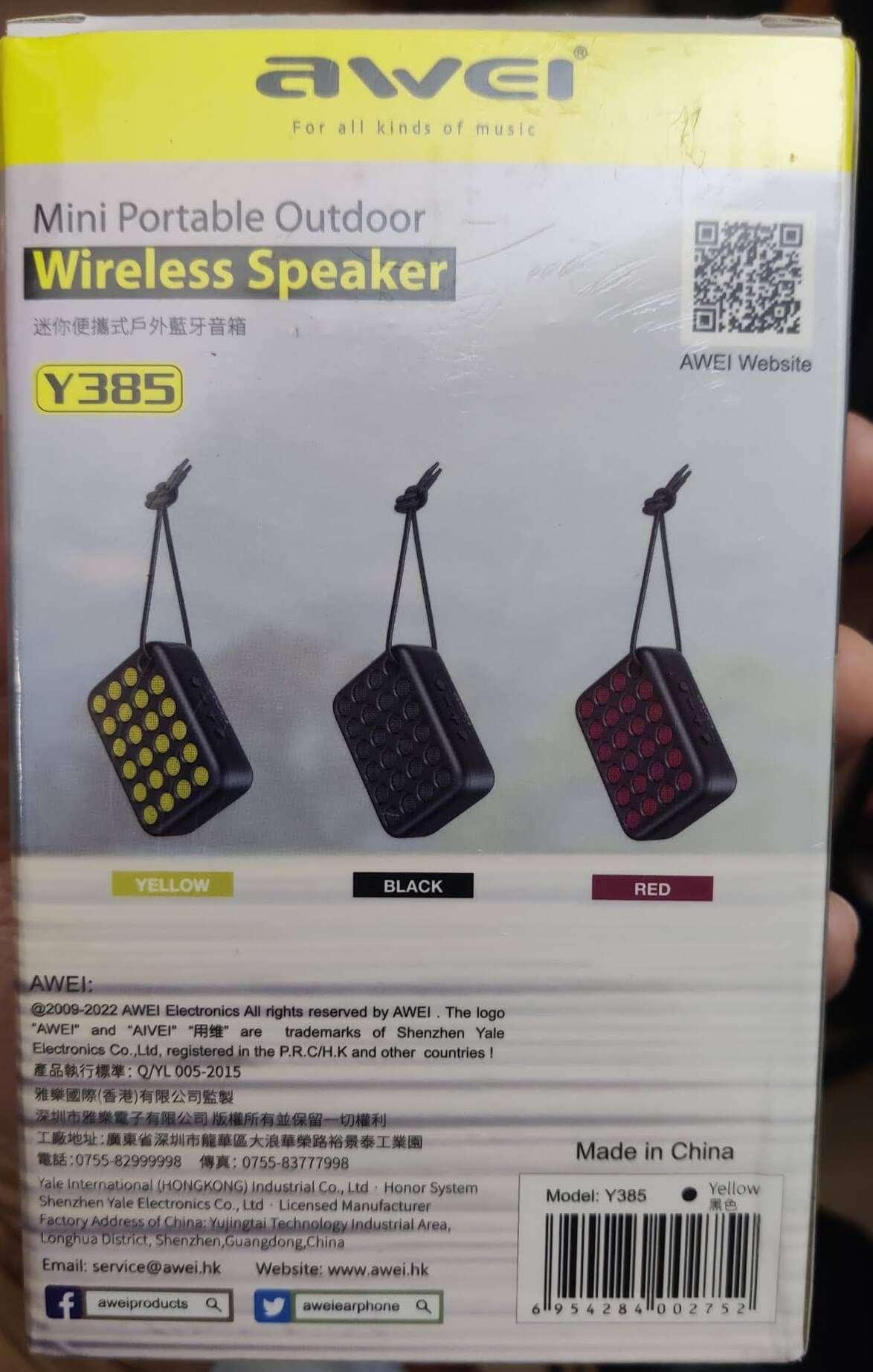 Original AWEI Y385 Speaker Promotional Outdoor Bluetooth Speakers 4W