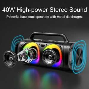Original JOYROOM JR-MW02 40W Waterproof RGB Bluetooth Wireless Speaker JOYROOM JR-MW02 40W Wireless Speaker with RGB Lights