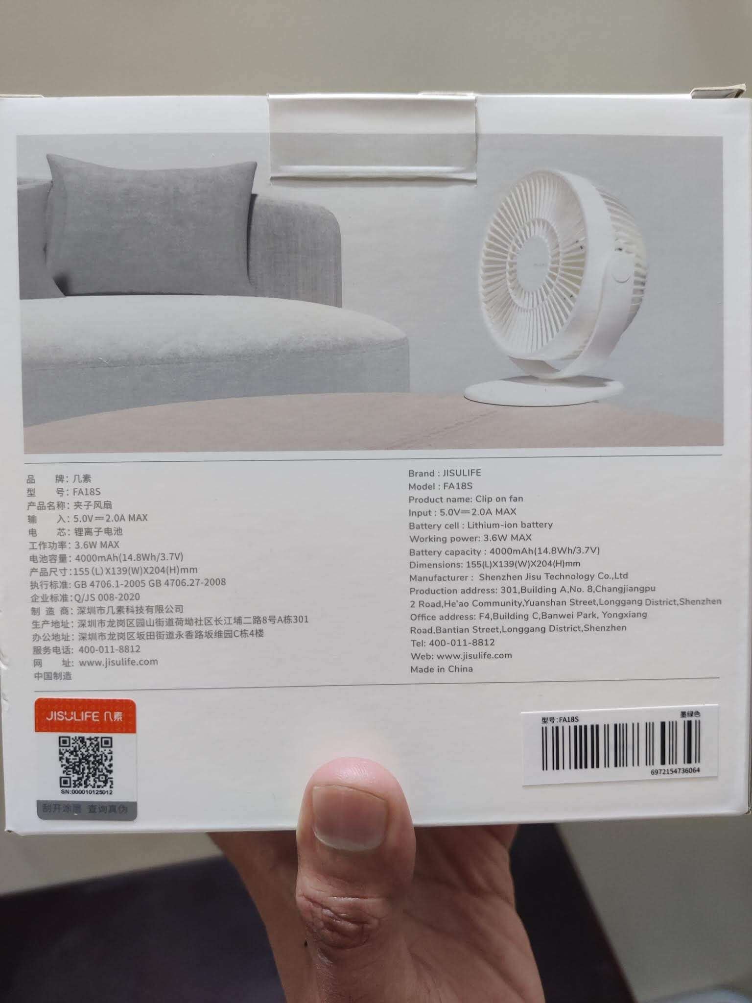 Original JISULIFE FA18S Portable Clip Fan USB Rechargeable Original JISULIFE FA18S Portable Clip Fan USB Rechargeable