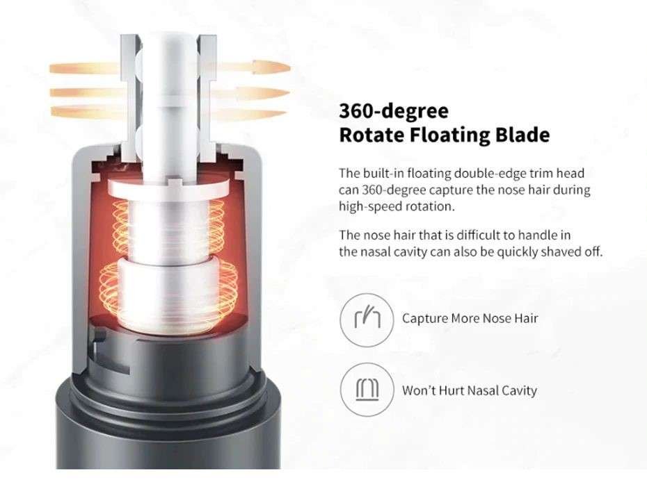 Original Xiaomi ShowSee C1 BK Electric Mini Nose Hair Trimmer Xiaomi Showsee C1 Electric Mini Nose Hair Trimmer (5)