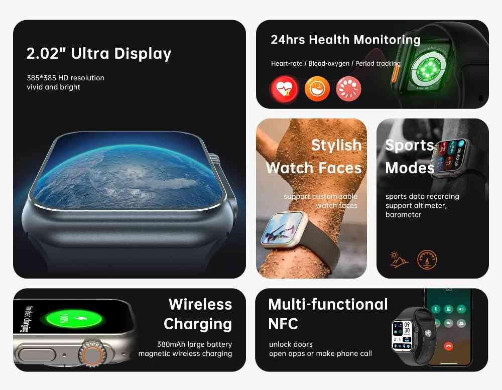 Original N8 Ultra Smart Watch Heart Rate Sensor Watch for Men Women Original N8 Ultra Smart Watch Heart Rate Sensor Watch for Men Women