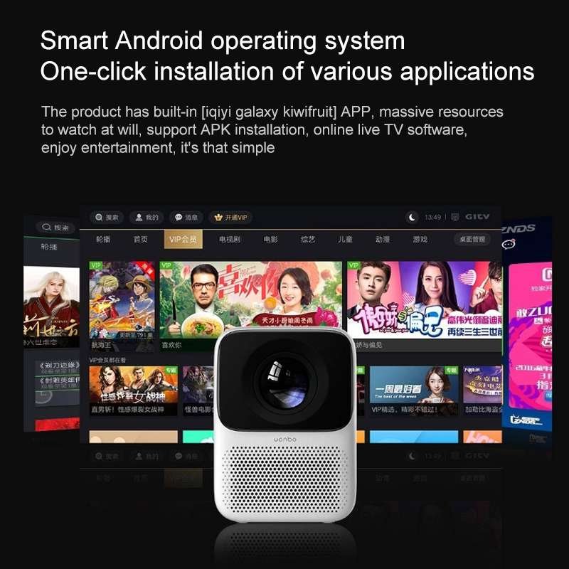 Original Wanbo T2 Max English TV System Version Smart Projector 1080P LED Portable Projector, International Edition, Plug Type:US Plug Original Wanbo T2 Max English TV System Version Smart Projector 1080P LED Portable Projector, International Edition, Plug Type:US Plug