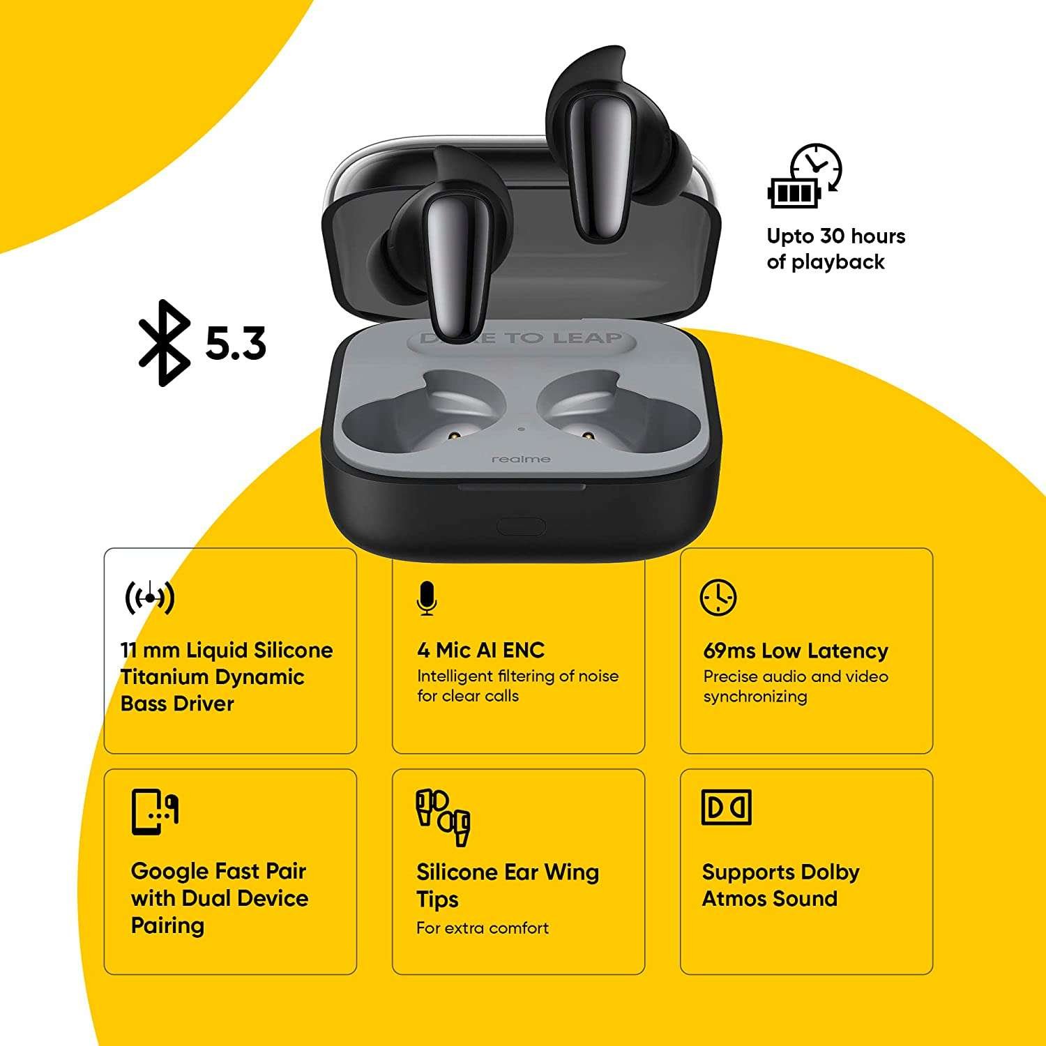 Original Realme Buds Air 3S Bluetooth Truly Wireless Earbuds Original Realme Buds Air 3S Bluetooth Truly Wireless Earbuds