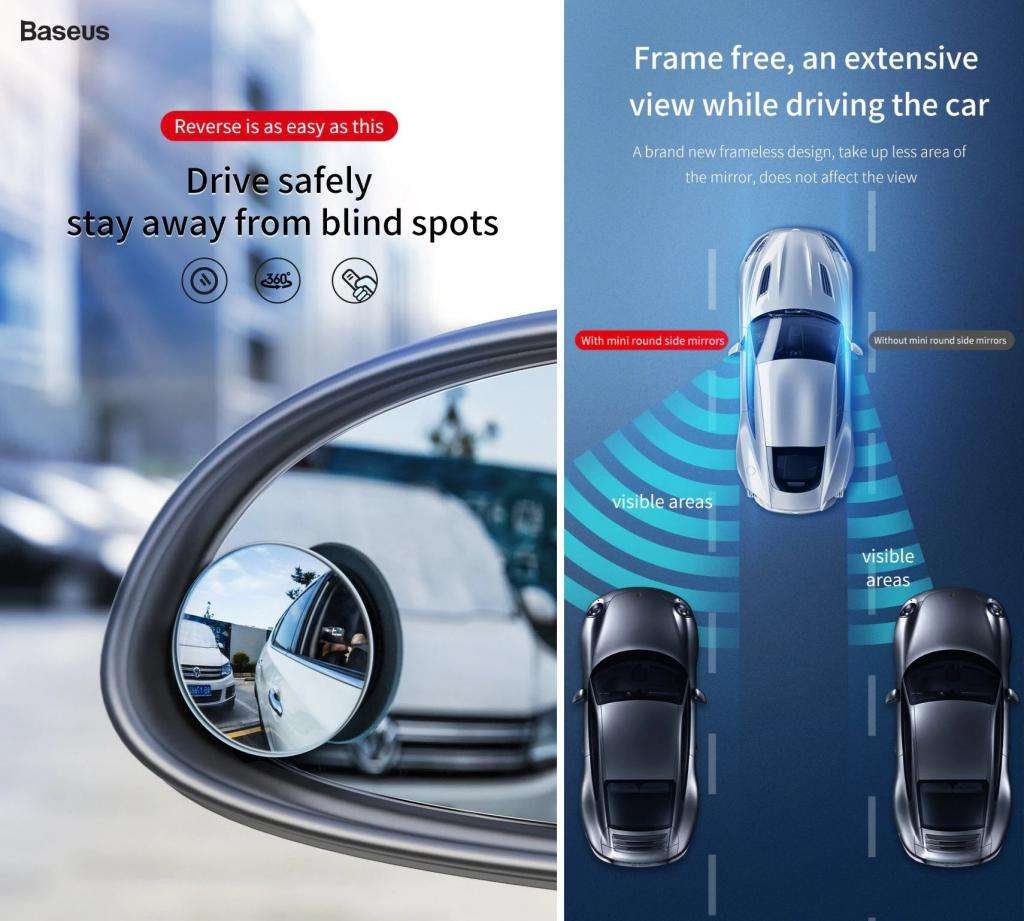 Baseus 2pcs 49mm Car Blind Spot Rearview Mirror (6)