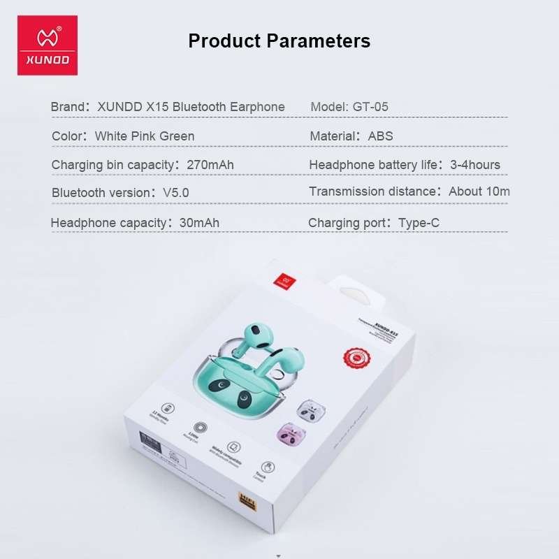 Original XUNDD X15 TWS Transparent Bluetooth Earphone Original XUNDD X15 TWS Transparent Bluetooth Earphone