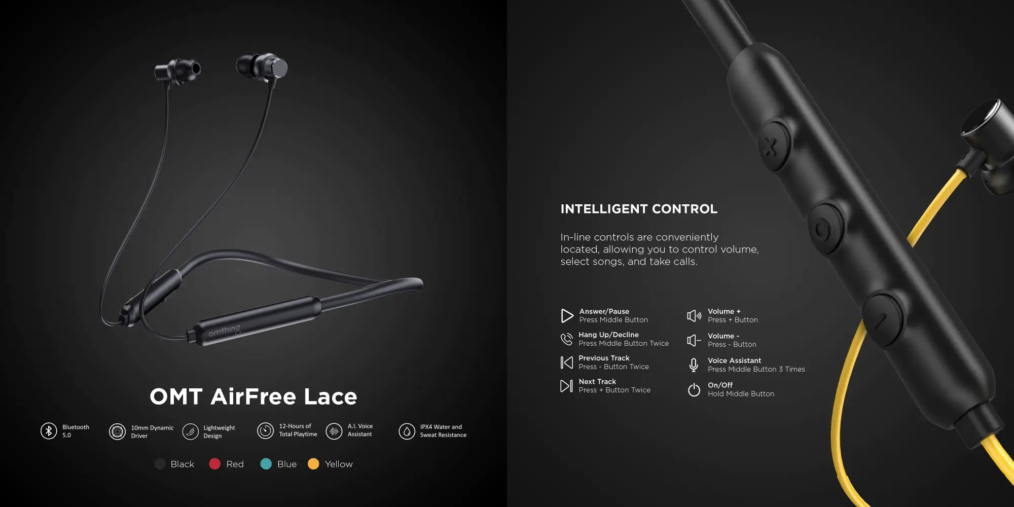 1More Omthing Airfree Lace Neckband Wireless Headphones