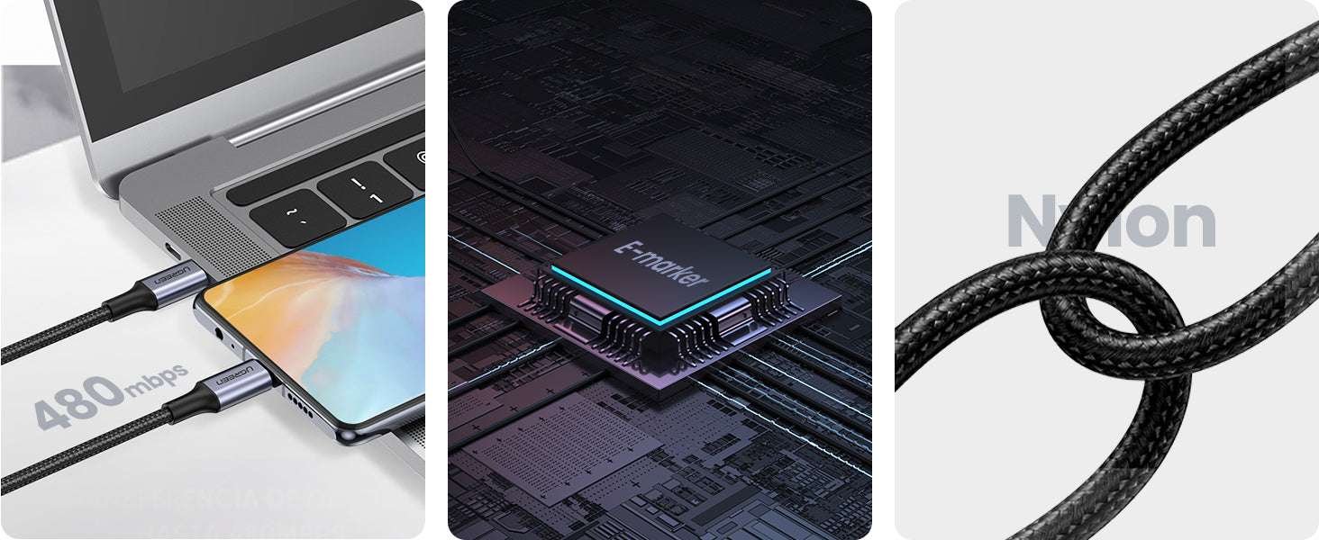 Original UGREEN 100W USB C Cable to USB C Cable 1.5m - dark grey US316 Original UGREEN 100W USB C Cable to USB C Cable 1.5m - dark grey US316