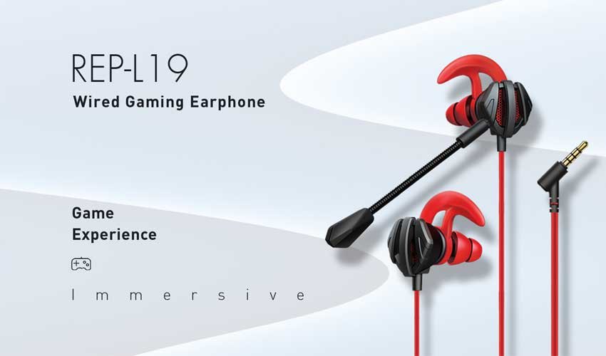 Original RECCI Wired Gaming Earphone REP-L19 Black/Red Recci-REP-L19-Wired-Earphone.jpg?1682593007039