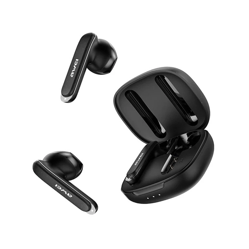 Original Awei T66 Bluetooth 5.3 Earphones TWS Wireless Earbuds Stereo Sports Earhook Headphones ENC Noise Reduction With Dual HD Mic