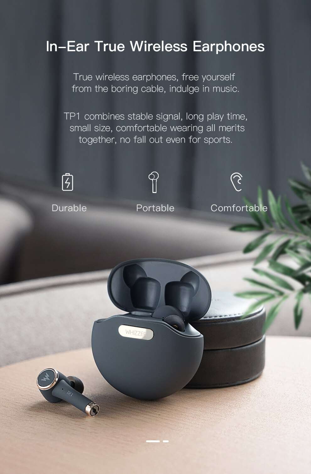 WHIZZER TP1S TWS Wireless Bluetooth Earphone 5 WHIZZER TP1S TWS Wireless Bluetooth Earphone 5