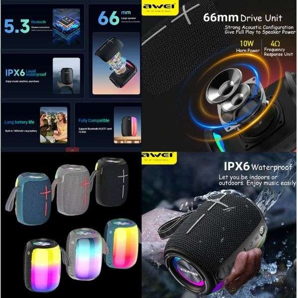 Original Awei Colorful Light Bluetooth Speaker 100m2 Y525 Original Awei Colorful Light Bluetooth Speaker 100m2 Y525