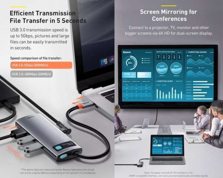Baseus Metal Gleam Series 6 In 1 Multifunctional Type C Hub Docking Station (4)