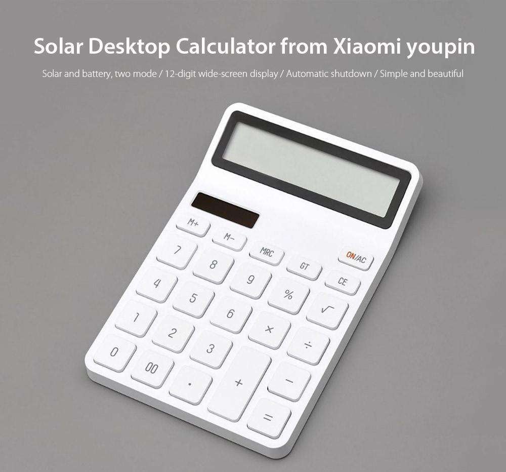Solar Desktop Calculator from Xiaomi youpin- White Solar Desktop Calculator from Xiaomi youpin- White